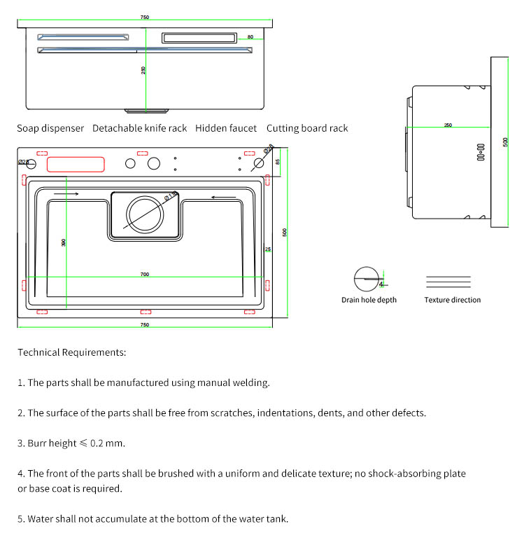 Tensioning And Pressing Water Sink