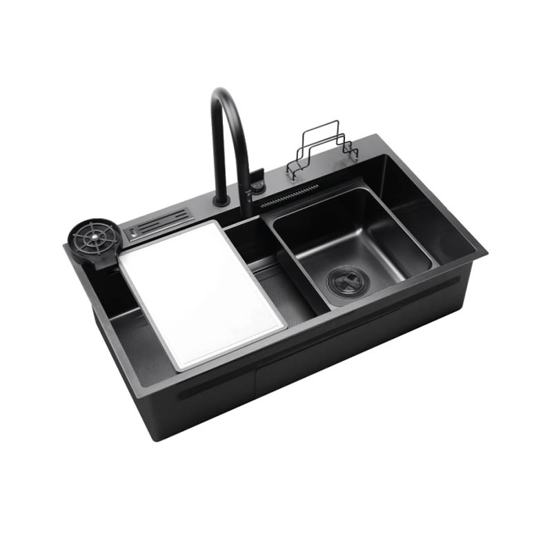 What is the connection process between the telescopic ribs and the tank body of a stainless steel stretch ribbed water sink, and is it secure?